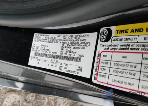 2014 Ford Fiesta St из США, поврежденный, VIN 3FADP4GX0EM195230